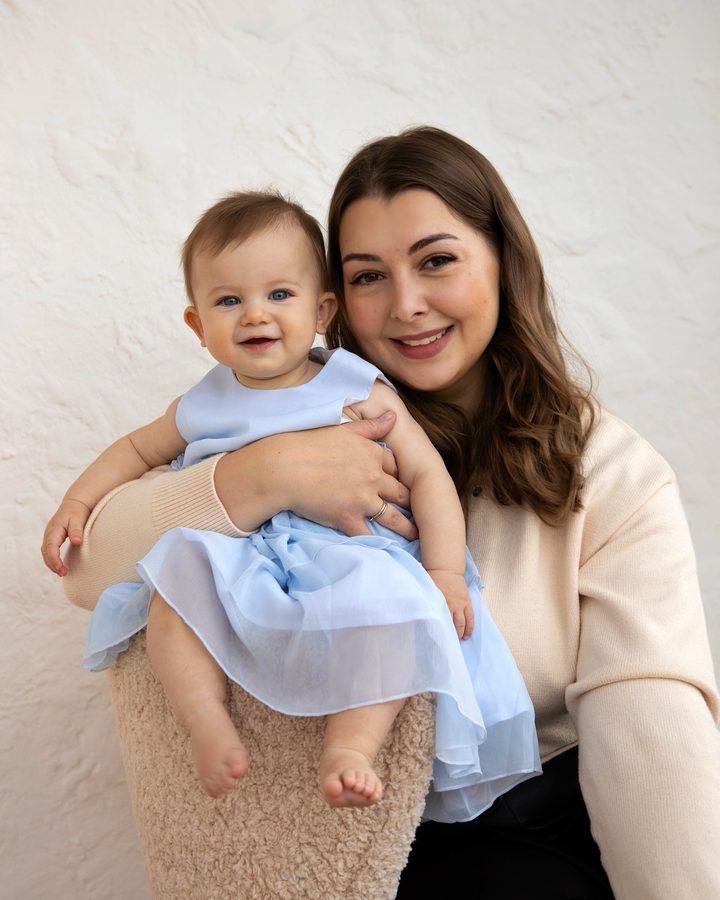 Mariia Shutiak, founder of Dityam.com.ua, with her child